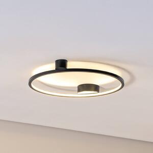 Milagro Lighting LED stropní svítidlo Saturno, černé, Ø 50 cm, kov, 4 000 K, Černá, Obývací pokoj / jídelna, Hliník, Moderní