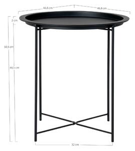 House Nordic Odkládací stolek ocelový, černý,\n Ø47x50 cm (Černá)