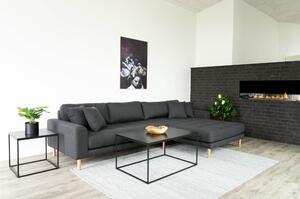 House Nordic Konferenční stolek Vita (Konferenční stolek s černým rámem a černou deskou\n90x60x45 cm)