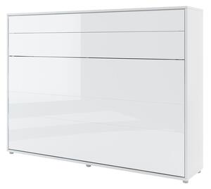 Sklápěcí postel BC-04 140x200 Bed-Concept, Rozměr postele: 140 x 200 cm, Barva: bílá / bílý lesk, LED světlo s USB: bez LED světla s USB, Vnitřní osvětlení pod policemi: bez osvětlení políc 5902928397437