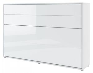 Sklápěcí postel BC-05 120x200 Bed-Concept, Rozměr postele: 120x200, Barva: bílá / bílý lesk, LED světlo s USB: bez LED světla s USB, Vnitřní osvětlení pod policemi: bez osvětlení políc 5902928397369