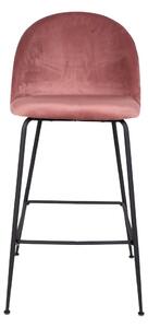 House Nordic Barová židle Lausanne (Barová židle z růžového sametu s černými nohami\nHN1214)