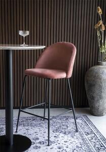 Nordic Experience Sametová barová židle Louis růžová/černá