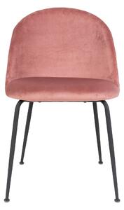 Sametová jídelní židle Louis růžová/černá