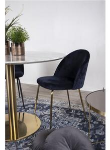 Sametová jídelní židle Louis tmavě modrá/mosazná