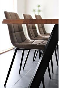 House Nordic Jídelní židle Middelfart (Židle ze světle hnědého mikrovlákna s černými nohami)