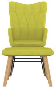 Houpací křeslo se stoličkou zelené textil