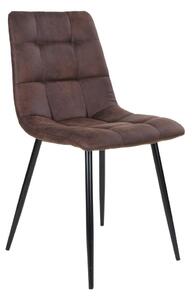 House Nordic Jídelní židle z mikrovlákna, tmavě hnědá s černými nohami (Hnědá)