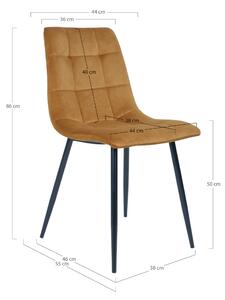 House Nordic Jídelní židle Middelfart (Židle z hořčicově žlutého sametu s černými nohami\nHN1004)