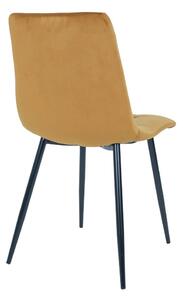 House Nordic Jídelní židle Middelfart (Židle z hořčicově žlutého sametu s černými nohami\nHN1004)