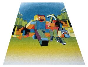 Makro Abra Dětský kusový koberec Mondo 05 Minecraft modrý Rozměr: 120x170 cm