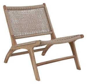 House Nordic Židle z polyratanu, přírodní s nohami z teakového dřeva (Přírodní)