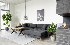 Nordic Experience Dubový konferenční stolek Tamko z masivu 120 cm, přírodní/černá