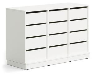 AJ Produkty Skříňka CASPER, 12 zásuvek, sokl, bílá