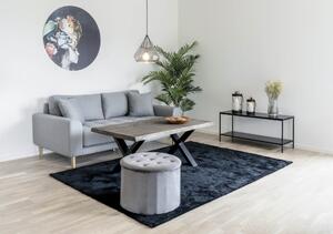 House Nordic Televizní stolek Vita (Televizní stolek s černým rámem a dvěma černými policemi\n100x36x45 cm)