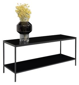 House Nordic Televizní stolek Vita (Televizní stolek s černým rámem a dvěma černými policemi\n100x36x45 cm)