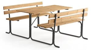 AJ Produkty Stůl s lavicemi PARK PINE, 1500 mm, hnědý