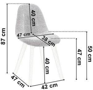 TZB Čalouněná židle Austin - světle šedá