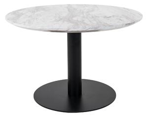 House Nordic Konferenční stolek, deska v mramorovém vzhledu a černá podnož\nØ70x45cm (Bílá)