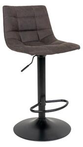 House Nordic Barová židle z mikrovlákna, tmavě šedá s černými nohami (Šedá)