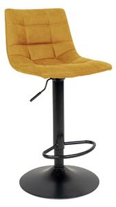 House Nordic Barová židle z veluru, hořčicově žlutá s černými nohami (Hořčicově žlutá)