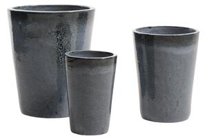Kave Home Set tří modrých zahradních květináčů Rotja ⌀ 26/35/47 cm