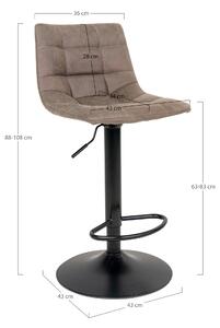 House Nordic Barová židle z mikrovlákna, světle hnědá s černými nohami (Hnědá)