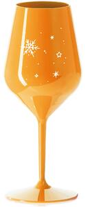 ZIMĚNKA - oranžová nerozbitná sklenice na víno 470 ml