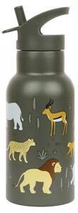 A Little Lovely Company - nerezová lahev na pití, 350 ml - zvířata ze savany