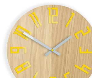 ModernClock Nástěnné hodiny Wood hnědo-žluté