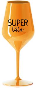 SUPER TÁTA - oranžová nerozbitná sklenice na víno 470 ml