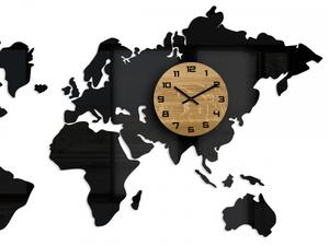 ModernClock 3D nalepovací hodiny Continents černé