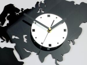 ModernClock 3D nalepovací hodiny Continents černo-bílé