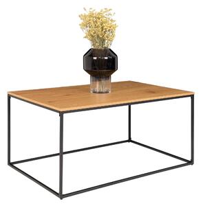 House Nordic Konferenční stolek Vita (Konferenční stolek s černým rámem a horní deskou v dubovém vzhledu\n90x60x45 cm)