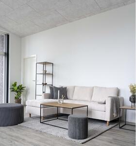 House Nordic Konferenční stolek Vita (Konferenční stolek s černým rámem a horní deskou v dubovém vzhledu\n90x60x45 cm)