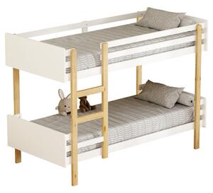 Patrová postel 200x90 cm Dealers 1 (dub + bílá) (s rošty)
