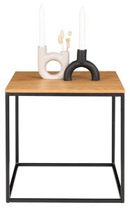House Nordic Odklací stolek dub 45cm Vita (Odkládací stolek s černým rámem a vrchní deskou v dubovém vzhledu\n45x45x45 cm)