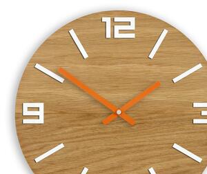 ModernClock Nástěnné hodiny Arabic hnědo-bílo-oranžové