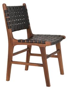 House Nordic Jídelní židle Perugia (Jídelní židle Perugia v přírodním teaku s černou kůží)