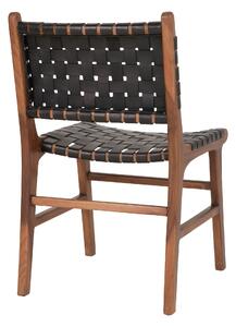 Jídelní židle Borg černá/světlé teakové dřevo