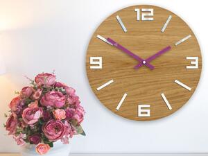 ModernClock Nástěnné hodiny Arabic Wood hnědo-fialové