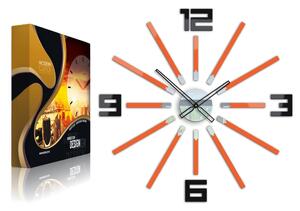 ModernClock 3D nalepovací hodiny Briliant oranžové