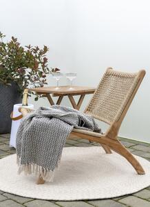 House Nordic Koberec Menorca (Kulatý pletený koberec v pískové barvě - vyrobený ze 100% recyklovaného plastu\nØ120 cm)