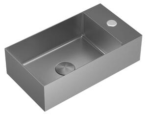 Závěsné umyvadlo v barvě gun metal SAT Aurum 40x22 cm bez přepadu SATAUR4022BGM