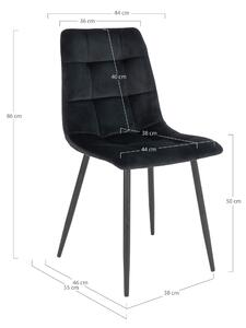 Nordic Experience Sametová jídelní židle Meno černá