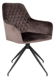 House Nordic Jídelní židle v sametu s otočnou deskou, houbová s černými nohami, HN1208 (Světle hnědá)