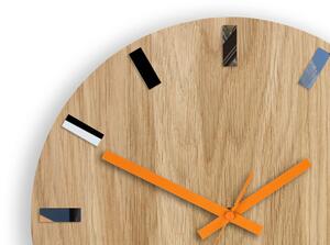 ModernClock Nástěnné hodiny Simple-Y hnědo-oranžové