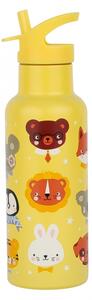 A Little Lovely Company - nerezová láhev na pití, 500 ml - zvířecí kamarádi