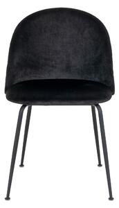 House Nordic Jídelní židle v sametové barvě, černá s černými nohami, HN1207 (Černá)