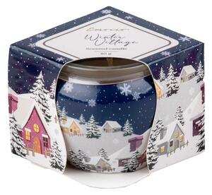 Emocio Sklo Dekor 70x62 mm Winter Village (Snowflakes), vonná svíčka